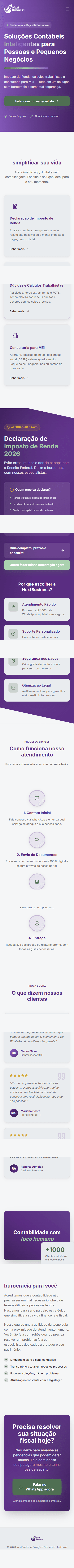 Tela de Next Business no celular