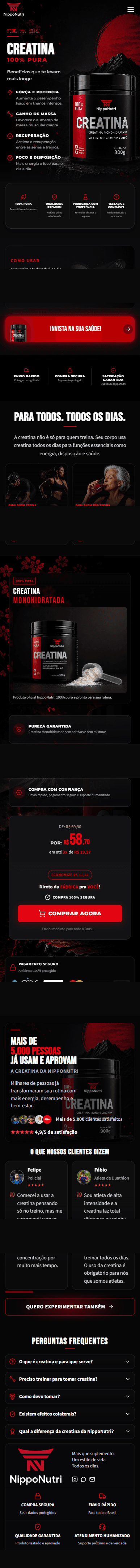 Tela de NippoNutri no celular